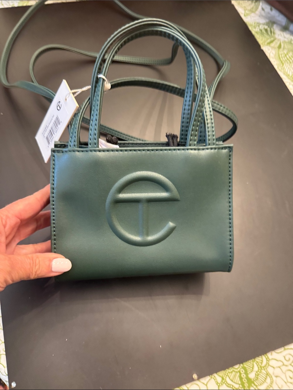 Telfar Green Embossed Logo Mini Tote